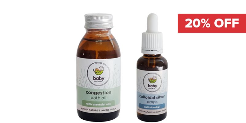 20% Off BabyNature Colloidal Silver & Congestion Bath Oil Cover Image